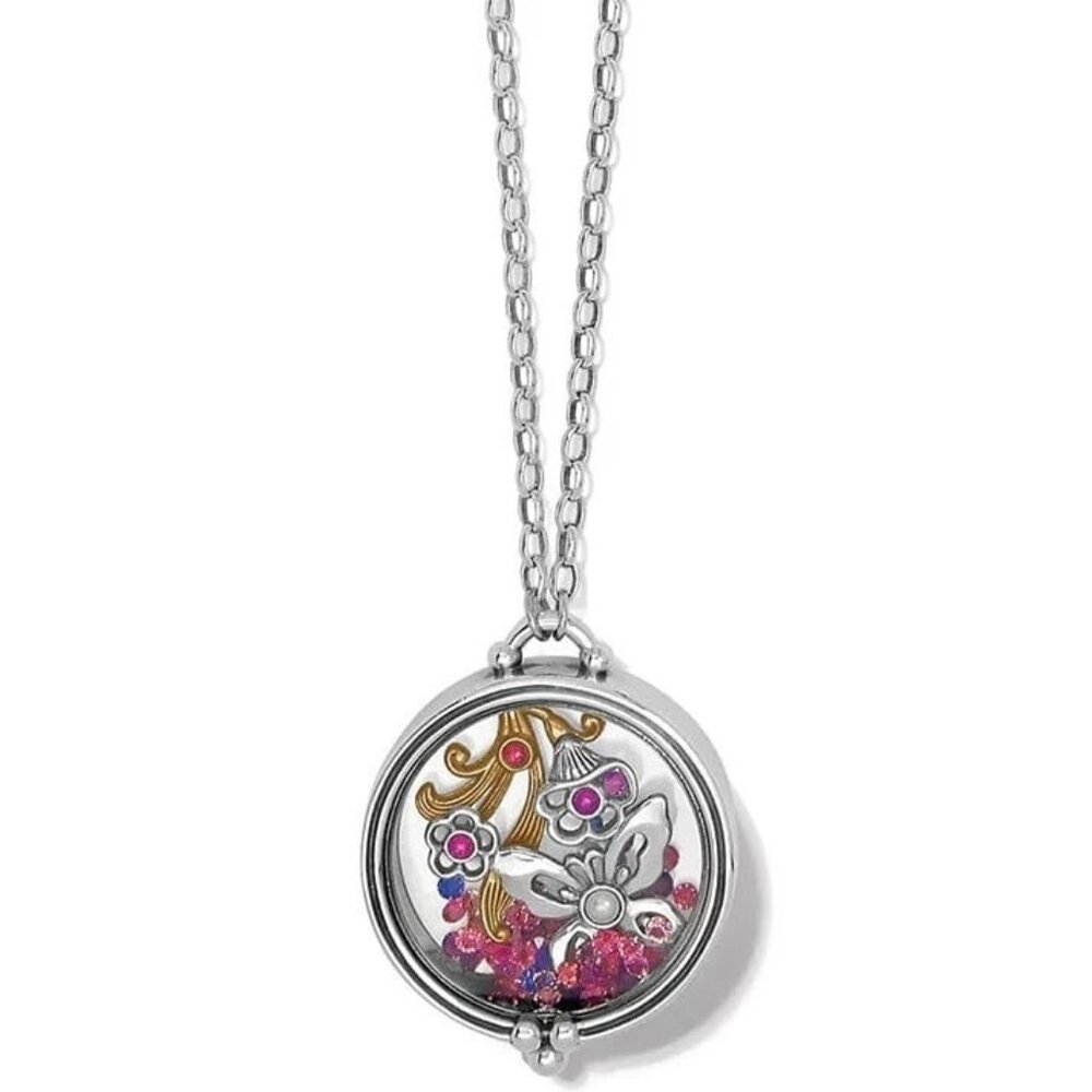 Brighton Duet Flower Shaker Long necklace NWT  $138 Pouch included
